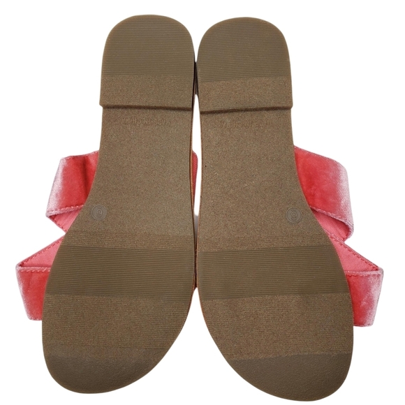 GAP | Blush Pink Velvet Glam Criss Cross Open Toe Slip On Flat Sandals Women's 6 - Picture 9 of 10